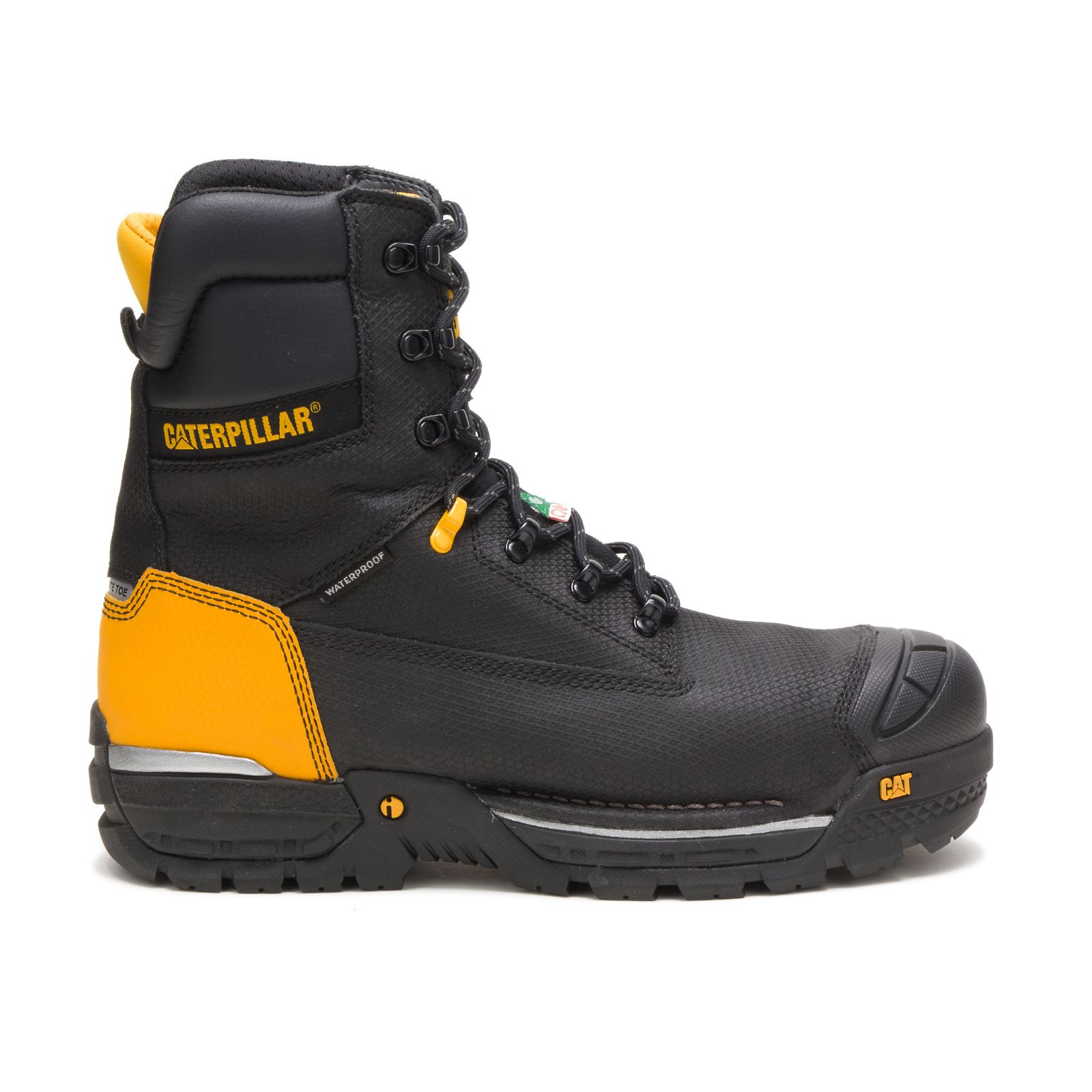 Men's Caterpillar Excavator Lt 8" Waterproof Tx Composite Toe Csa Work Boots Black Ireland CTSL54960